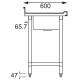 Vogue RVS spoeltafel 1 spoelbak rechts 120x60cm