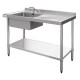 Vogue RVS spoeltafel 1 spoelbak links 120x60cm