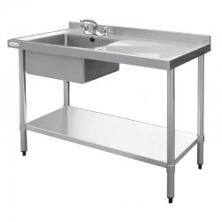 Vogue RVS spoeltafel 1 spoelbak links 120x60cm