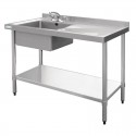 Vogue RVS spoeltafel 1 spoelbak links 120x60cm