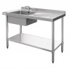 Vogue RVS spoeltafel 1 spoelbak links 120x60cm