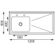 Vogue RVS spoeltafel 1 spoelbak links 120x60cm