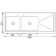 Vogue RVS spoeltafel 2 spoelbakken links 150x60cm