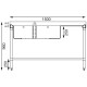 Vogue RVS spoeltafel 2 spoelbakken links 150x60cm
