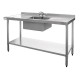 Vogue RVS spoeltafel 1 spoelbak midden 150x60cm