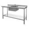 Vogue RVS spoeltafel 1 spoelbak midden 150x60cm