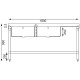 Vogue RVS spoeltafel 2 spoelbakken links 180x60cm