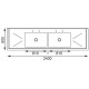 Vogue RVS spoeltafel 2 spoelbakken midden 240x60cm
