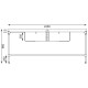 Vogue RVS spoeltafel 2 spoelbakken midden 240x60cm