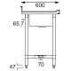 Vogue RVS spoeltafel 2 spoelbakken midden 240x60cm