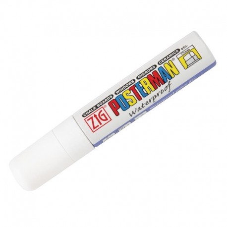 Securit Zig Posterman weerbestendige krijtstift wit 15mm