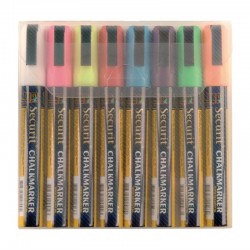 Securit set wisbare krijtstiften 6mm 8 stuks assorti