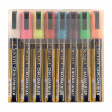 Securit set wisbare krijtstiften 6mm 8 stuks assorti