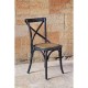 Bolero houten stoel met gekruiste rugleuning black wash 2 stuks