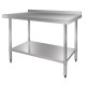 Vogue RVS werktafel met achteropstand 90x90x70cm