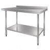 Vogue RVS werktafel met achteropstand 90x150x70cm