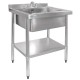 Vogue RVS spoelbak met onderblad 75x60cm