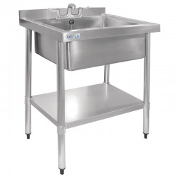 Vogue RVS spoelbak met onderblad 75x60cm