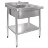 Vogue RVS spoelbak met onderblad 75x60cm
