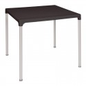 Bolero vierkante zwarte tafel met aluminium poten 75cm
