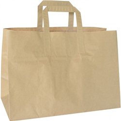Duni papieren draagtas 35 x 17 x 24,5 cm bruin (200 stuks)