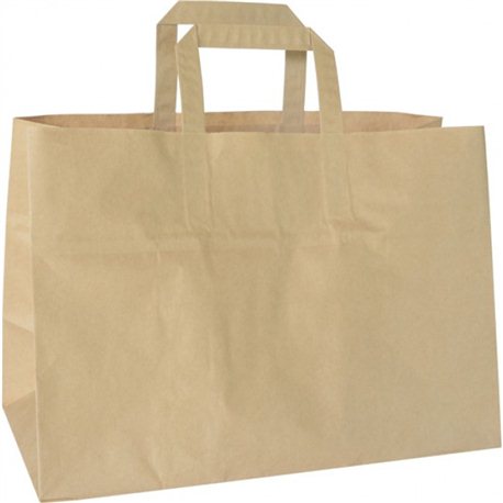Duni papieren draagtas 35 x 17 x 24,5 cm bruin (200 stuks)