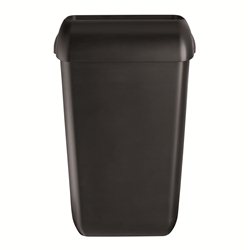 SAPO Afvalbak mat zwart met open inworpklep, 43 ltr
