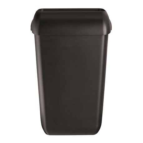 SAPO Afvalbak mat zwart met open inworpklep 23 ltr