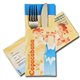 Bedrukte Pochette + 33x33 cm, 2L servet (keuze uit 19 kleuren)