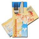 Bedrukte Pochette + 33x33 cm, 2L servet (keuze uit 19 kleuren)