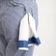Whites Easyfit Teflon unisex koksbroek kleine ruit blauw-wit XL