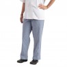 Whites Easyfit Teflon unisex koksbroek kleine ruit blauw-wit XXL