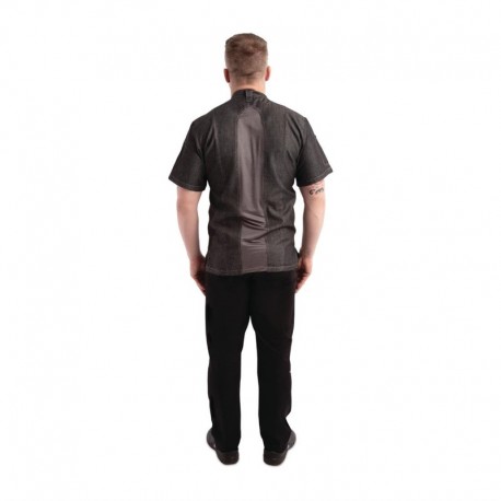 Chef Works Urban Tribeca denim koksbuis met drukknopen korte mouw grijs M