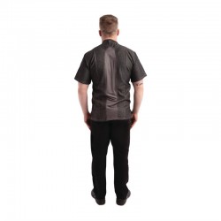Chef Works Urban Tribeca denim koksbuis met drukknopen korte mouw grijs XL