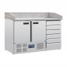 Polar g-serie dubbeldeurs pizzatoog met granieten blad en deeglades