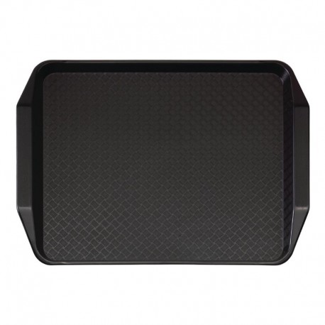 Cambro polypropyleen fastfood dienblad met handvatten zwart 43x30cm