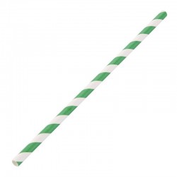 Fiesta Green biologisch afbreekbare papieren rietjes groen-wit gestreept (250 stuks)