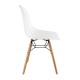 Bolero polypropyleen stoelen met houten poten wit (2 stuks)