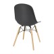 Bolero polypropyleen stoelen met houten poten grijs (2 stuks)