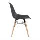 Bolero polypropyleen stoelen met houten poten grijs (2 stuks)
