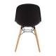 Bolero polypropyleen stoelen met houten poten grijs (2 stuks)