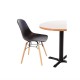 Bolero polypropyleen stoelen met houten poten grijs (2 stuks)