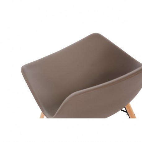 Bolero polypropyleen stoelen met houten poten bruin (2 stuks)