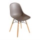 Bolero polypropyleen stoelen met houten poten bruin (2 stuks)