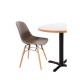 Bolero polypropyleen stoelen met houten poten bruin (2 stuks)
