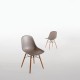 Bolero polypropyleen stoelen met houten poten bruin (2 stuks)