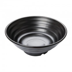Kristallon Fusion melamine grote kommen zwart 23cm (4 stuks)