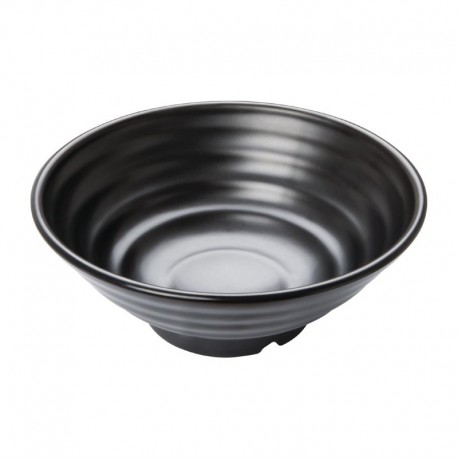 Kristallon Fusion melamine grote kommen zwart 23cm (4 stuks)