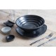 Kristallon Fusion melamine grote kommen zwart 23cm (4 stuks)
