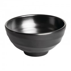 Kristallon Fusion melamine rijstkommen zwart 11,4cm (6 stuks)